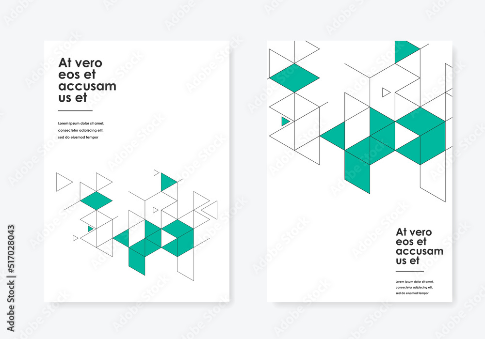 Poster Minimalistic triangles shape graphic. Vector futuristic texture design. Template style poster