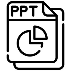 PPT line icon,linear,outline,graphic,illustration
