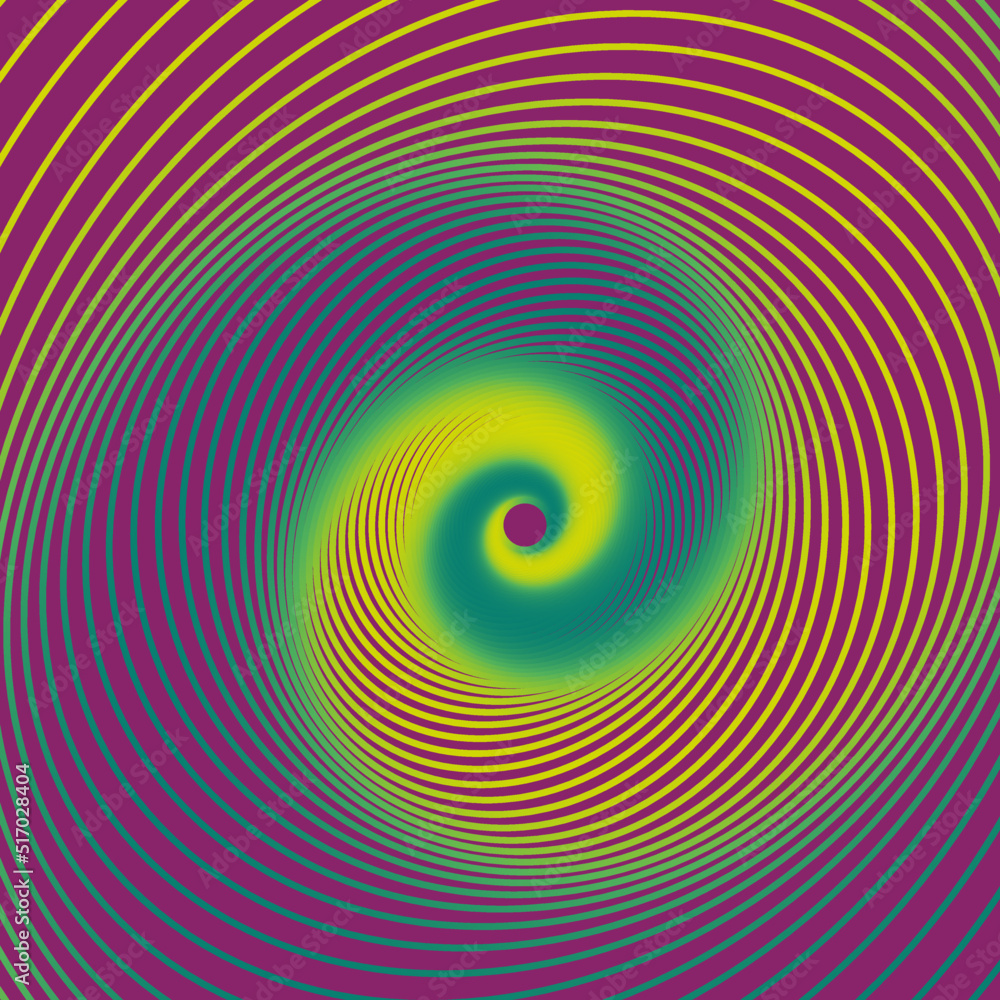 Poster twisted rainbow lines of an oval frame. vector 3d tunnel made of geometric shapes. abstract graphic 
