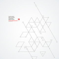 Abstract background with connect triangles and dots. Vector design