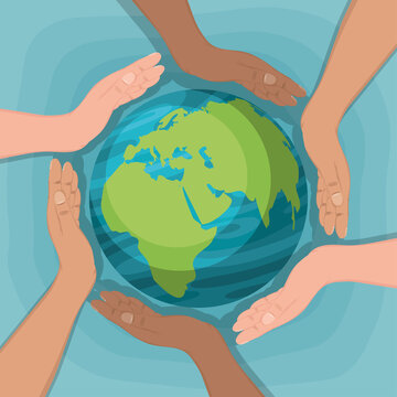 hands around earth clipart