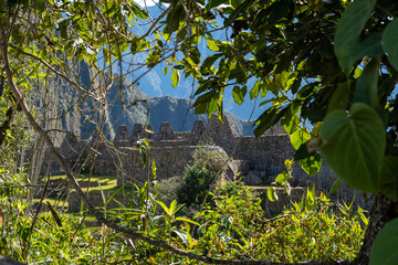 The old ruins of Machu Picchu in the Sacred Valley of Urubamba in Peru