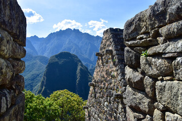 The old ruins of Machu Picchu in the Sacred Valley of Urubamba in Peru