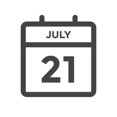 July 21 Calendar Day or Calender Date for Deadlines or Appointment