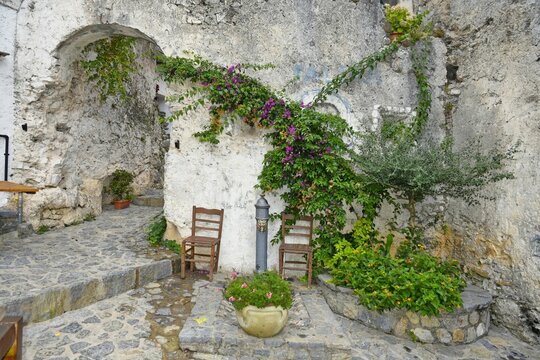 Beautiful shot of an old fountain in Scalea village, the Calabria region, Italy