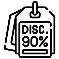 DISCOUNT line icon,linear,outline,graphic,illustration