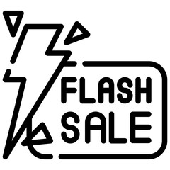 FLASH SALE line icon,linear,outline,graphic,illustration