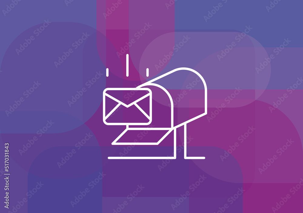 Poster post mail icon line icon.vector illustration design