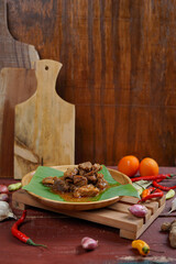 Rendang Food. Famous food from Minangkabau Indonesia.