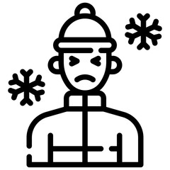 COLD line icon,linear,outline,graphic,illustration