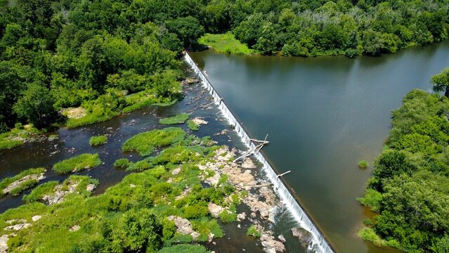 Beautiful shot of the Haw River in Pittsboro, NC