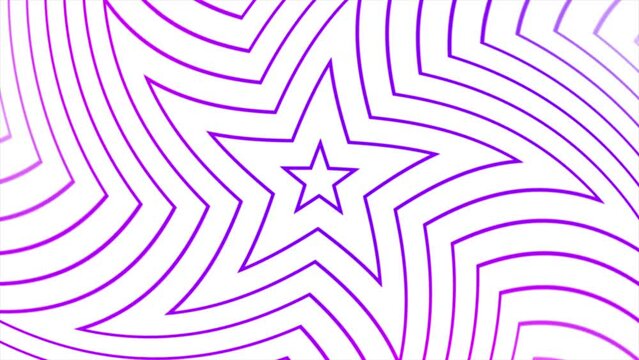 purple star pattern on white background. Seamless loop