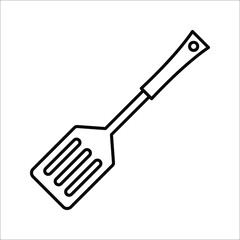 Kitchen spatula icon. Vector concept illustration for design on white background. color editable