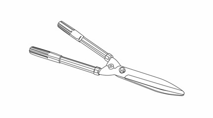 Vector Isolated Illustration of Pruning Shears. Vector isolated editable black and white illusration