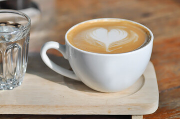 hot cofffee, cappuccino coffee or latte coffee or flat white