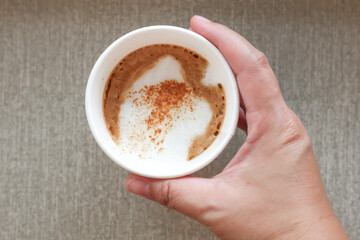 hot cofffee, cappuccino coffee or latte coffee or mocha coffee