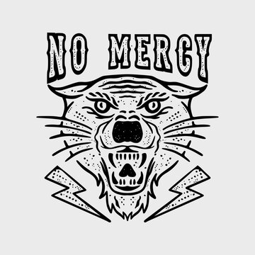 Tiger no mercy illustration vector for tshirt jacket hoodie can be used for stickers etc