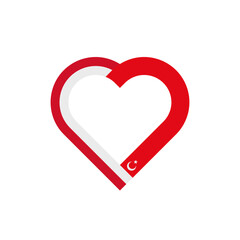 unity concept. heart ribbon icon of indonesia and turkey flags. vector illustration isolated on white background