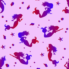 colorful mermaid vector baby kids toddler seamless mermaids pink cute lovely seamless vector pattern 