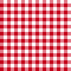 red and white gingham vector checkered seamless pattern