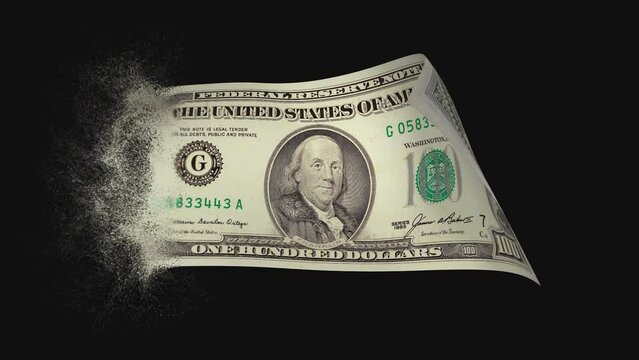Dematerialization of a 100 us-dollar banknote