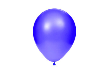 Blue balloon isolated on white background. Template for postcard, banner, poster, web design. Festive decoration for celebrations and birthday. High resolution photo.