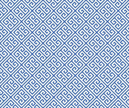 abstract blue and white greek key vector graphic seamless pattern geometrical wallpaper