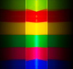 Fototapeta premium color plastic shape plexiglas backlit with LEDs on balck background