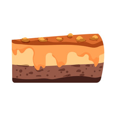 Cake pastries and cheesecakes. Vector illustrations of sweets isolated on white background.