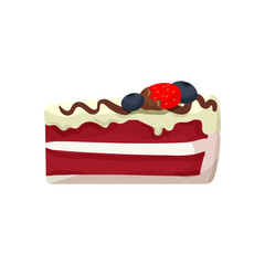 Cake pastries and cheesecakes. Vector illustrations of sweets isolated on white background.