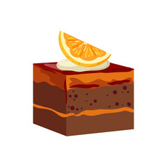 Cake pastries and cheesecakes. Vector illustrations of sweets isolated on white background.