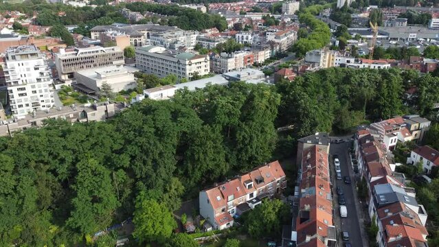 aerial view of residential areas in the south of Brussels
