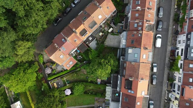 aerial view of residential areas in the south of Brussels