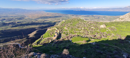 View from the Acrocorinth the acropolis of ancient Corinth