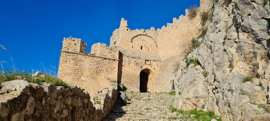 Acrocorinth the acropolis of ancient Corinth - obrazy, fototapety, plakaty