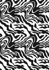 
Animal pattern zebra black stripes off white background vector seamless pattern. Textile print