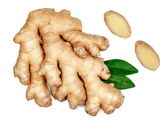 Ginger root isolated on a white background