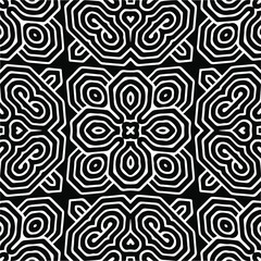 

Abstract background with black and white pattern. Unique geometric vector swatch. Perfect for site backdrop, wrapping paper, wallpaper, textile and surface design. 