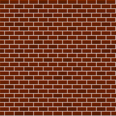 Simple flat brown block brick wall pattern texture background. Red seamless vector backdrop illustration for continuous replicate.
