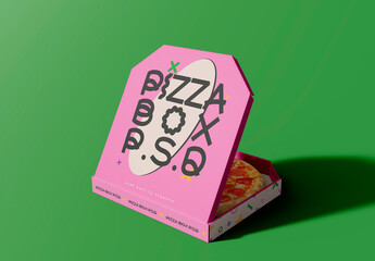 3D Opened Pizza Box Mockup