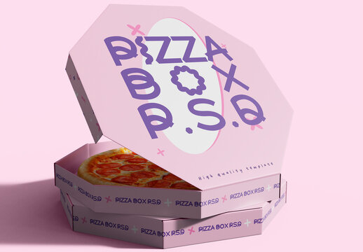 3D Pizza Boxes Mockup