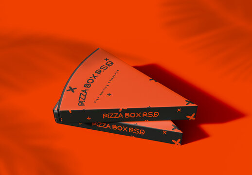 3D Stacked Pizza Slice Boxes Mockup