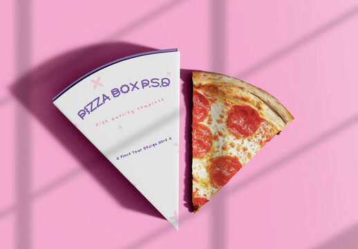 3D Triangle Pizza Slice Box Mockup