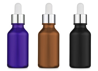 Glass Dropper Bottle Mockup Isolated on White Background