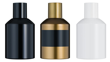 Сosmetics bottles mockup	isolated on white background for shampoo, cream, shower gel.
