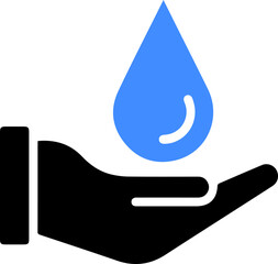 the drop of water on hand. a drop of water on the man's hand. water in the human hand