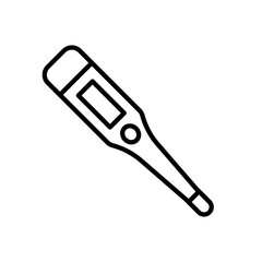 Termometr elektroniczny - liniowa ikona wektorowa - obrazy, fototapety, plakaty