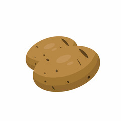 Potato vegetable vector icon colorful..... EPS 10. Potatoes flat illustration...Farm market product. Vegetarian food.... Fresh healthy organic food...Crop concept for vegan. Isolated on white