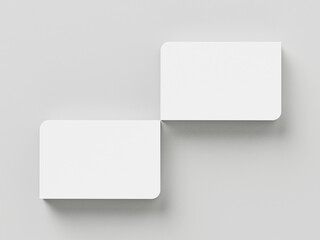 3D illustration. White business card on white background