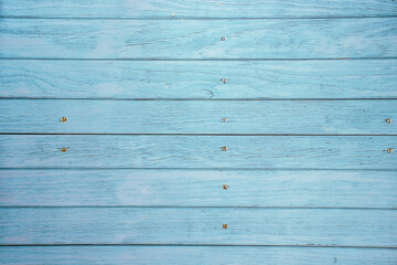 Fototapeta na wymiar Light blue wood background texture in foreground with space for text or design